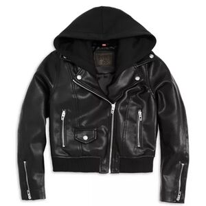 Blank NYC Black Faux Leather Kids Jacket